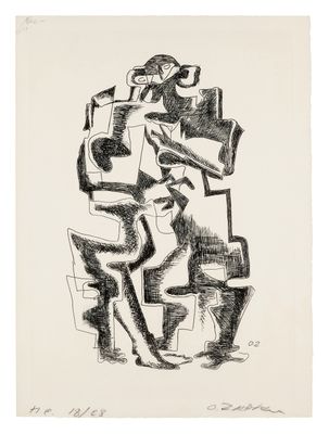 l'image d'un dessin représentant un homme assis sur une chaise