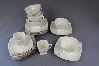 Coquet, forme "Prélude", suite de 6 tasses et soucoupes à th…
