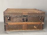 an old trunk that is sitting on a table