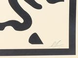 an image of a black and white drawing of a snake in a square