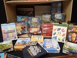 many board games on the table in the room