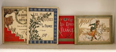 LIVRES ILLUSTRÉS PAR JOB. Ensemble 14 cartonnages. Louis XI.