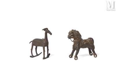 INDE, XIXème Figurine de cheval "jouet de temple"