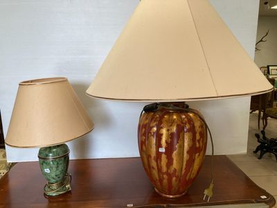 Deux lampes modernes. Haut. 40 et 65 (avec les abat-jour). - Photo 1