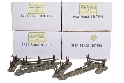 three boxes of spaa fence sections are stacked on top of each other