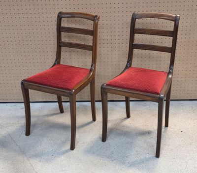 Paire de chaises dossier barrettes en acajou