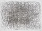 an abstract drawing of a black and white square with a lot of lines