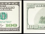 deux photos d'un billet d'un dollar sur lequel figure le portrait d'un homme