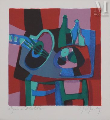 MOULY Marcel (1918-2008) Nature morte au luth