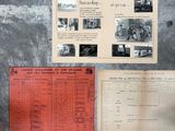 a table with a bunch of old papers on it