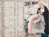 an old newspaper with a cartoon of a man sitting on a chair