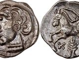 une pièce d'argent sur laquelle est représenté un lion