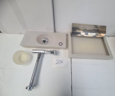 Lave-mains design avec siphon, bonde et support mural, artic…