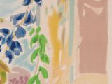 a painting of flowers in a vase on a table