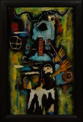 Roland Chanco (1914-2017) Faune circa 1955-1960 Huile sur to…