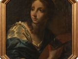 an image of a painting of a woman holding a knife in her hand