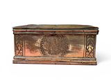 a large metal box with a design on it