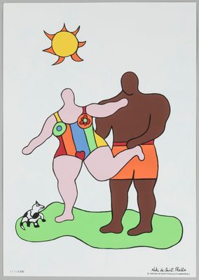 an image of a painting of a man and a woman in bathing suits