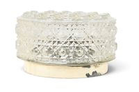 PLAFONNIERS (paire de) circulaires en verre moulé et base mé… (photo 2)