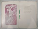 an open book with a picture of a woman in a white dress