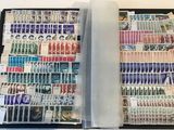 an open book with a lot of different stamps on it