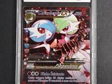 a close up of a card in a plastic case on a table