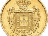 an image of a gold coin with a coat of arms on it