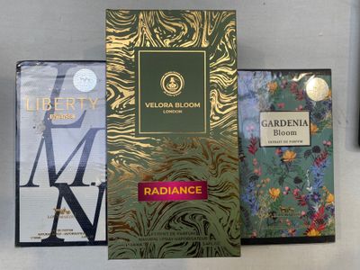 5 parfums 100 ml. VELORA BLOOM et LOUI MARTIN Mod. Radiance,…