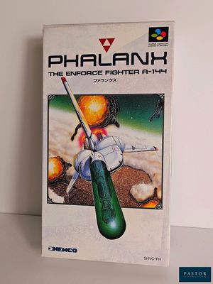 the box for the game phalanx is sitting on a table