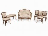 set of six french louis xv style sofas and chairs