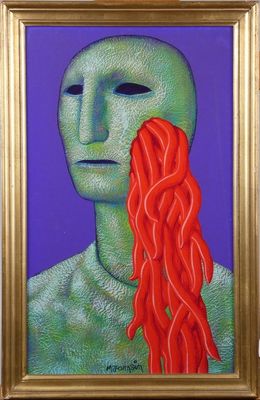 une image représentant un tableau d'un homme aux longs cheveux roux