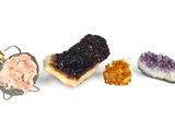 three different types of caviate are displayed on a white surface