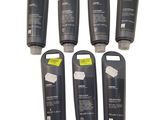 six types différents de gels hydroalcooliques sont présentés en rangée