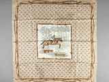 an image of a horse and rider on a blanket