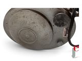 an image of an old cast iron kettle on a white background