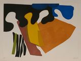 an image of a painting with different colors and shapes on it