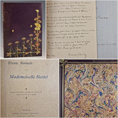 several pages of a book with a picture of flowers on them