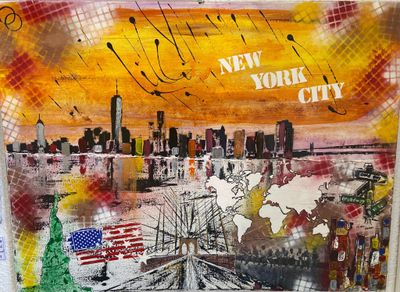 STEVEHEART : “ NEW YORK CITY accrylique , marqueurs , métaux…