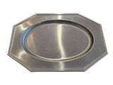 a metal tray with a metal edge on a white background