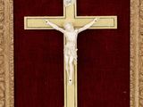 an image of a crucif with a cross on it in a gold frame