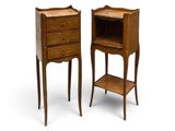 paire de tables de chevet avec tiroirs et étagère, en forme de table de chevet