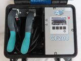 two pliers in a black case with a blue handle