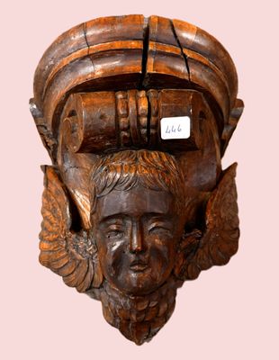 Petite Console à décor de tête d’ange H 27 X 25cm