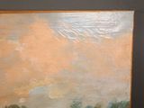 a painting on the wall of a room with a painting on the wall