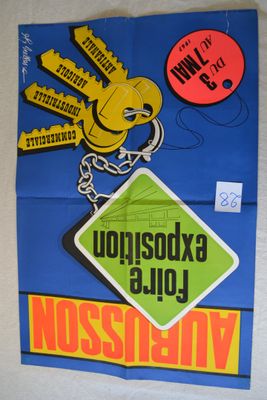 a poster with a bunch of keys attached to it