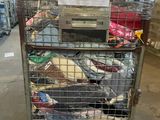 a cart that has a lot of items in it