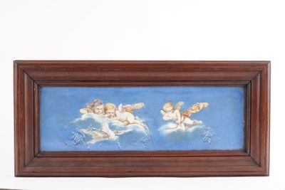 une image représentant des anges sur fond bleu
