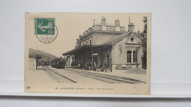 Aubusson : Gare. Vue intérieure (HM 60). Petit défaut coin sup ga...