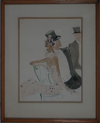 GABRIEL DOMERGUE (1889-1962) (D'APRÈS) Couple galant, lithog…