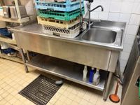 Plonge inox deux bacs avec mitigeur